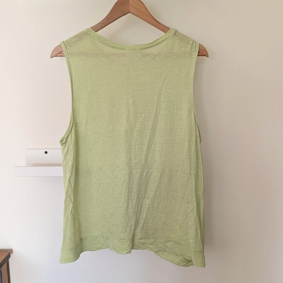 J. Jill Love Linen 100% Linen Knit Sleeveless Twist Tank Top XL Lime Green - Picture 3 of 5
